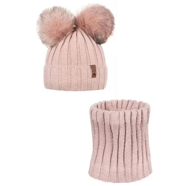 Bonnet et cache-cou doublé polaire 56cm