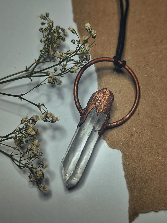 Copper &amp; Clear Quartz Necklace