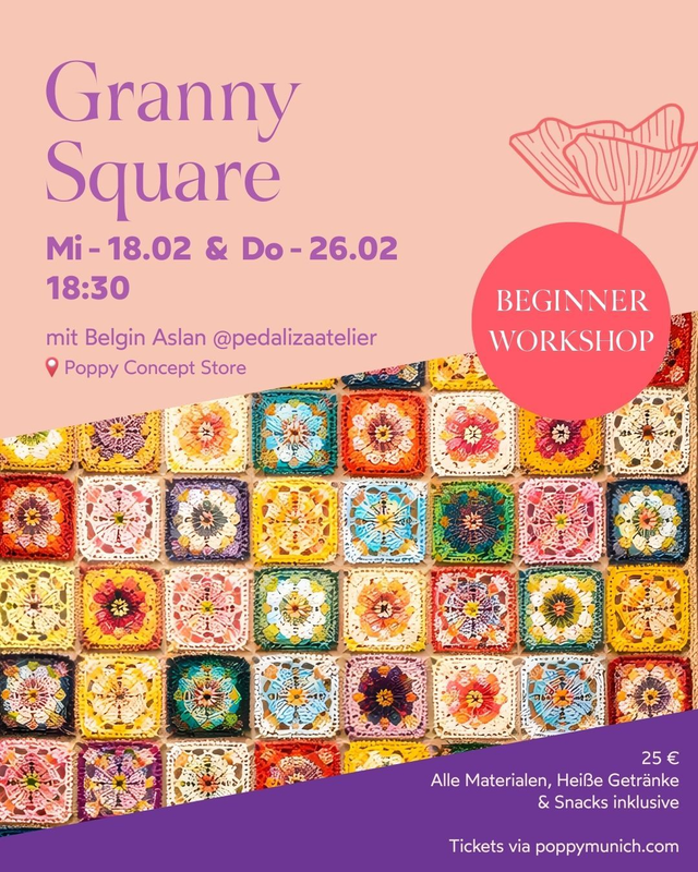 Granny Square Beginner Workshop / 26.02 / 18:30-20:30