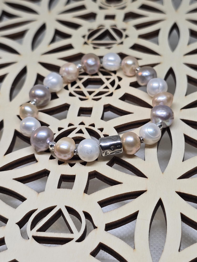 Bracelet Perle de culture d'eau douce multicolore 1 cm