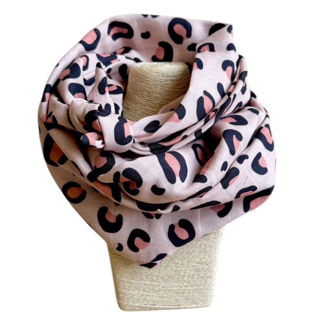 Echarpe 180 cm de long - LÉOPARD - rose 