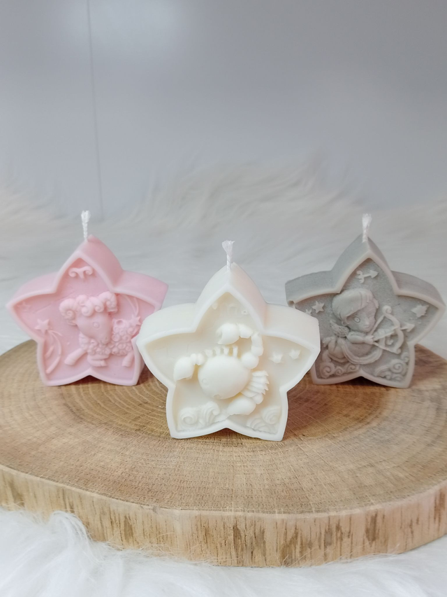 Bougie Décorative Parfumée Naturelle Artisanale "Etoile Astrale" 