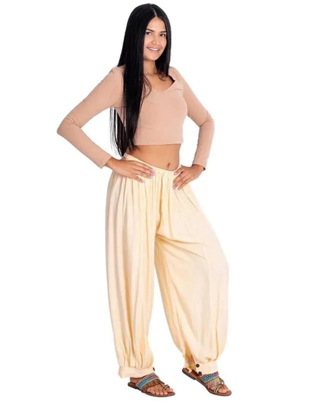 Pantalón Ancho Bombacho beige