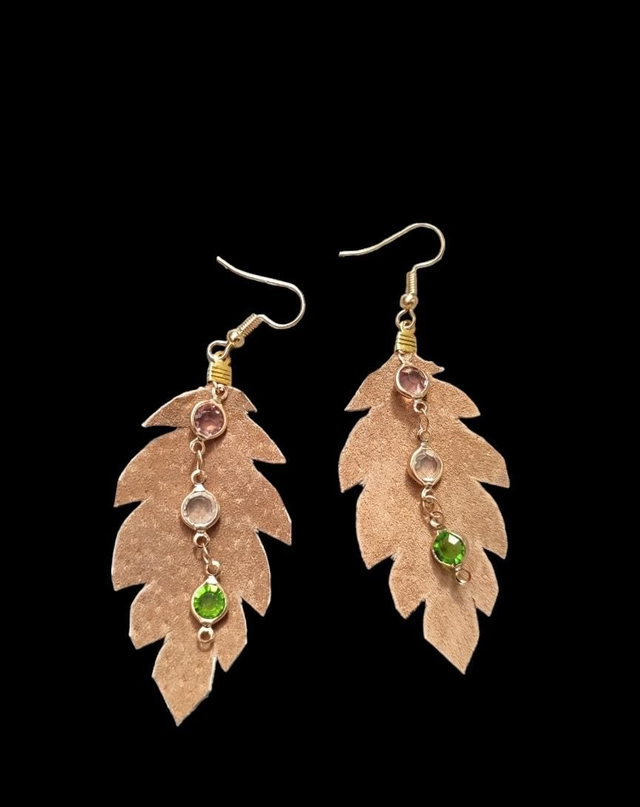 Boucles d&#039;oreilles croûte de cuir recyclé 