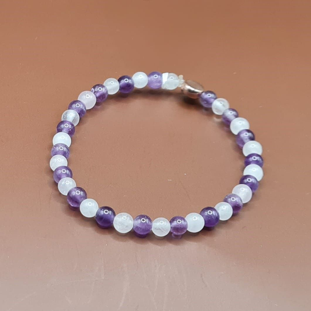 Bracelet enfant Améthyste - quartz rose