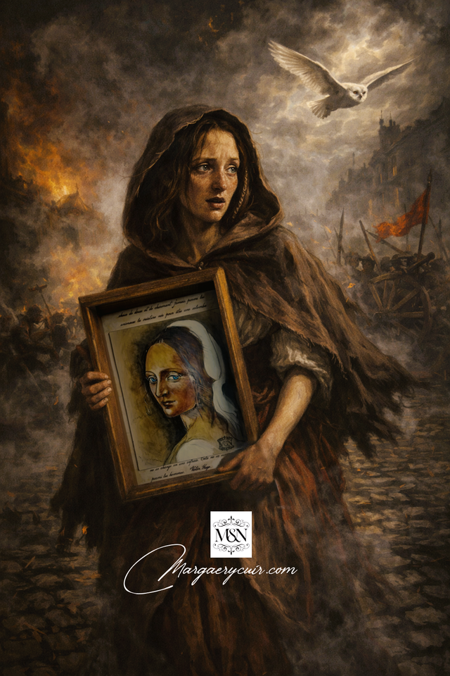 Portrait en cuir repoussé-Eponine des Misérables.