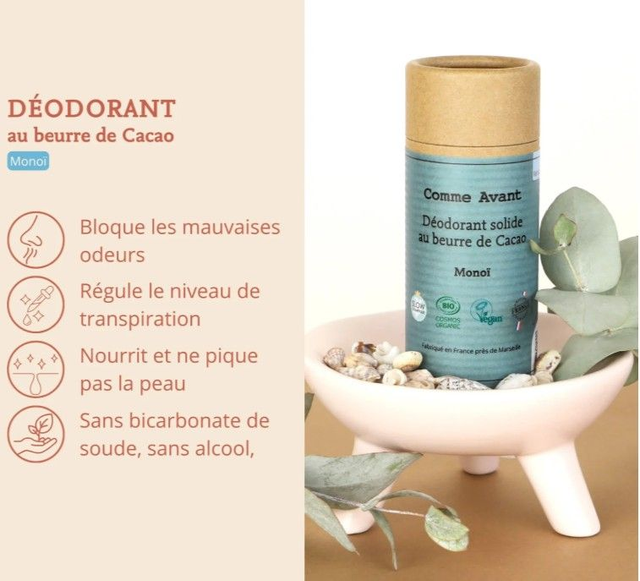 Déodorant solide monoï "Comme Avant"