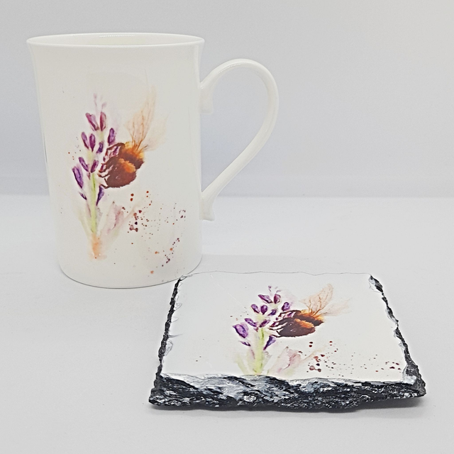 Bumble Bee Fine China Mug and Optional matching Coaster