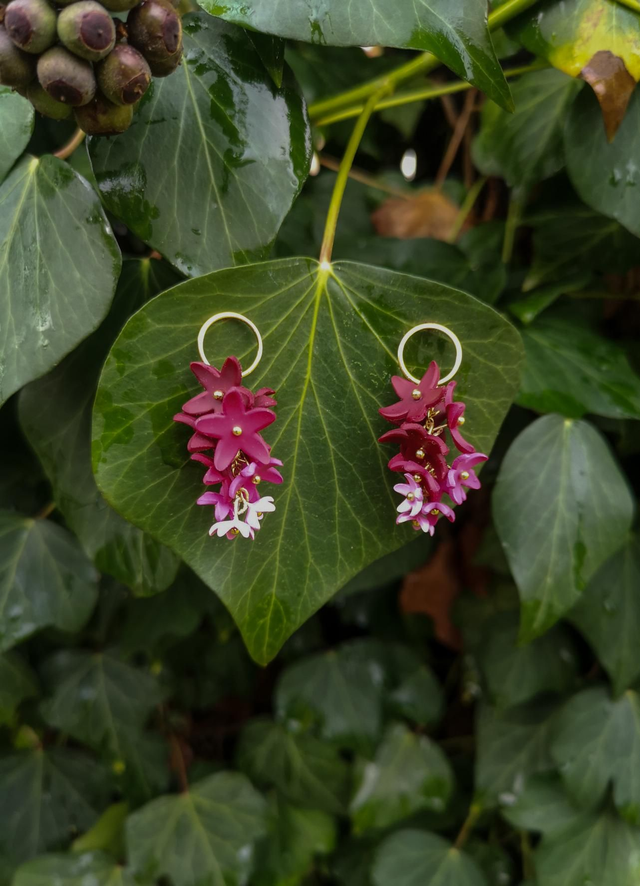 Collection Florale - Boucles d'oreilles Cerise