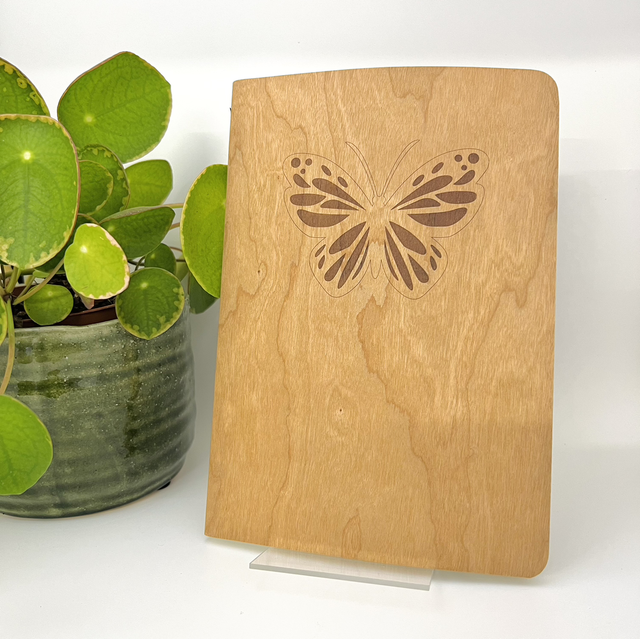 Holz-Notizbuch „Schmetterling“ (Kirsche)