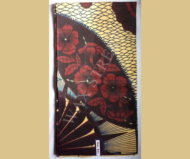 “L’Éventail Fleuri” Tissu Wax Africain – 6 Yards (≈ 5,48 m) – Qualité Supérieure