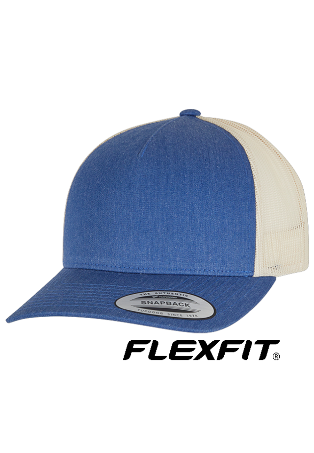🧢 CASQUETTE FLEXFIT 5-PANEL RETRO TRUCKER CAP 2-TONE CUSTOM 3D COMPRIS*