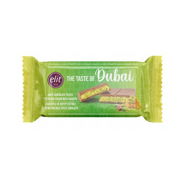 Dubaï Chocolat au lait fourré à la crème de pistache et Kadaïf – 90g