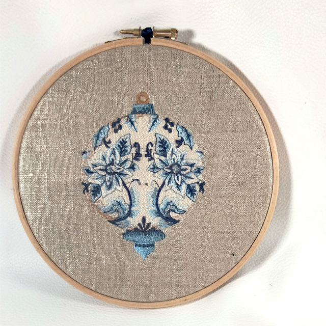 Hoop art boule de noël vintage 