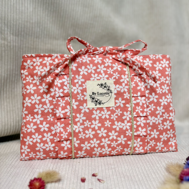 Pochette à livre de poche/liseuse Corail à fleurs