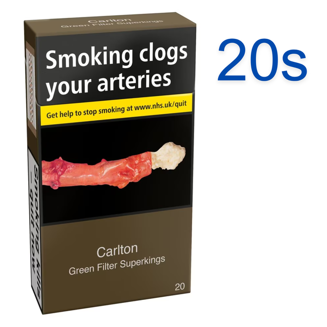Carlton Green Filter Superkings Cigarettes, 20s