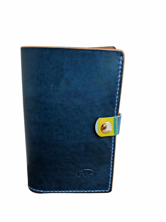 Portefeuille vertical - bleu et multicolore