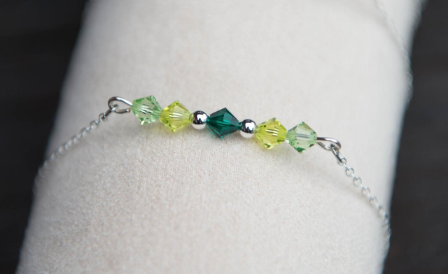 Bracelet en cristal dégradés de vert 