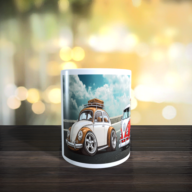 Mug cox et combi VW version caricature