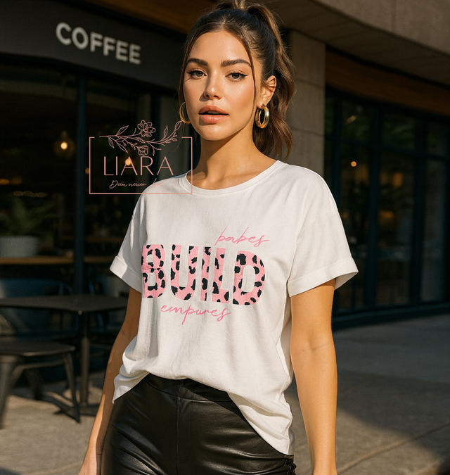 T-Shirt weiß Babes BUILD empires Onesize
