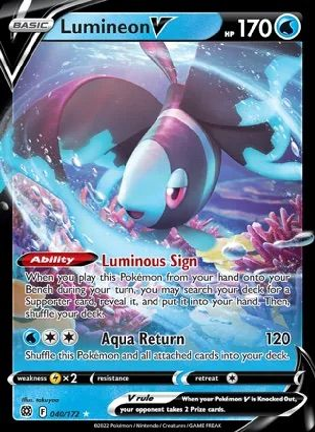 Lumineon V - 040/172 (Rare Holo V)