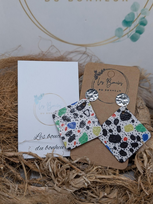 Boucles d'oreilles Chouquette multicolore chou008