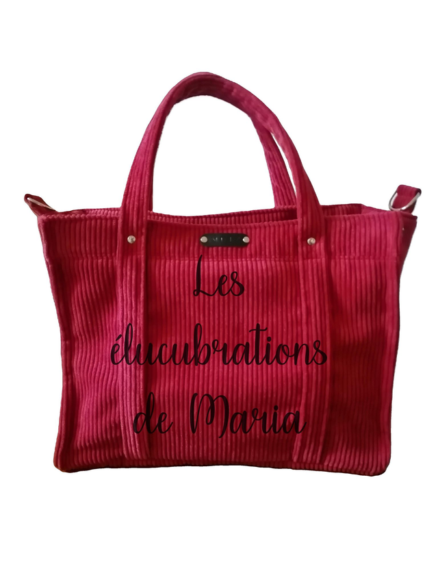 Sac cabas en velours côtelé - modèle rouge