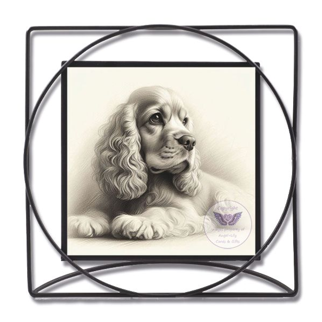 Artistic dog print in square frame (D81)