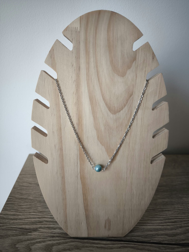 Collier Perle de Majorque Turquoise – Bijou Femme en Acier Inoxydable
