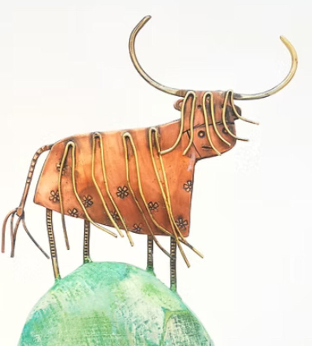Highland Coo Mixed Media Sculpture