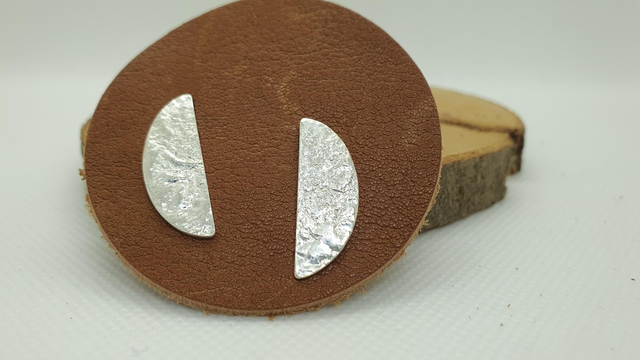 Boucles "Écume" - Argent massif réticulé