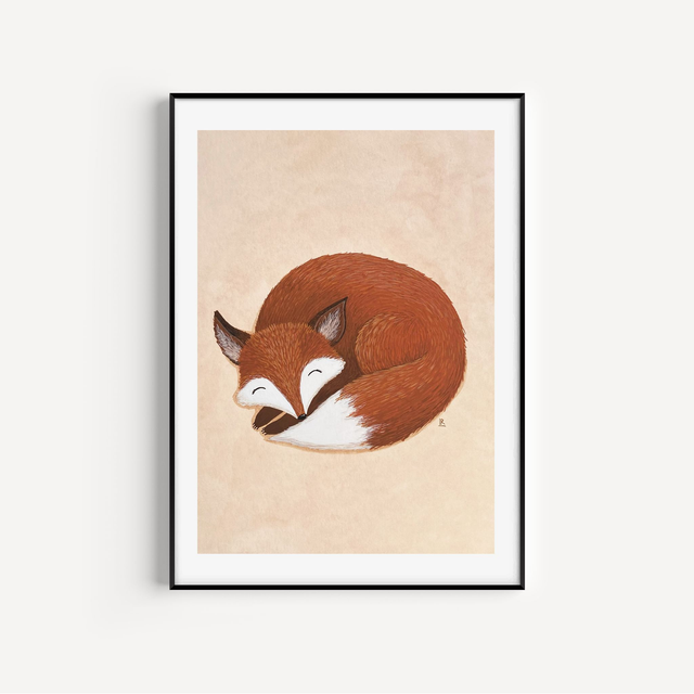 Zaspana lisica (Giclée print)
