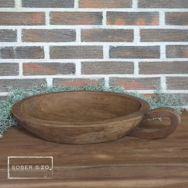 Houten schaal met 'oor' 