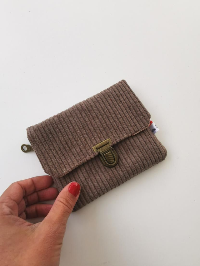 Portefeuille JIMMY velour taupe 