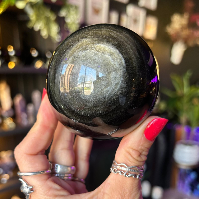 Golden Sheen Obsidian Sphere R44H3