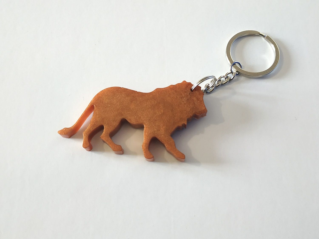 Porte-clés lion brun marbré