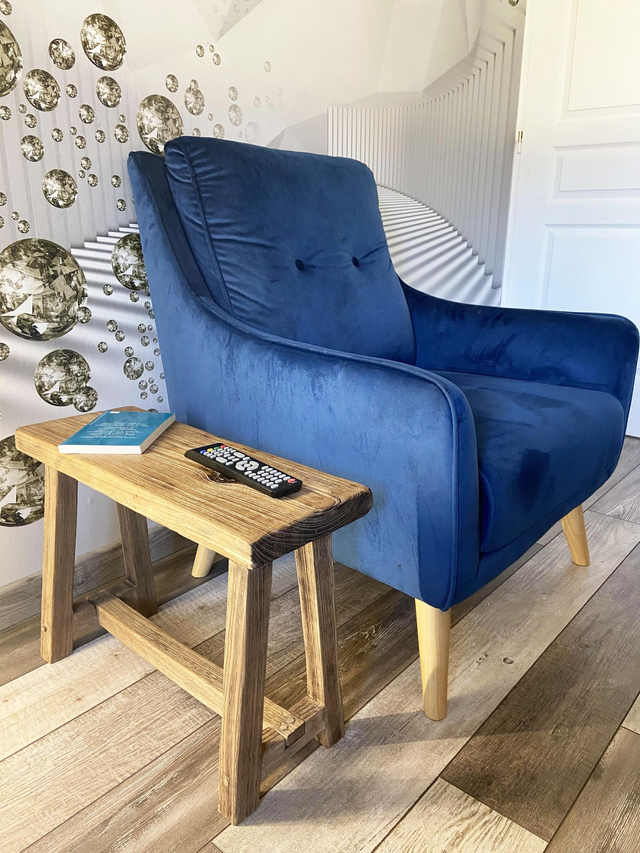 banc de canapé vintage en bois massif de chataignier par l&#039;Artelier de julien
