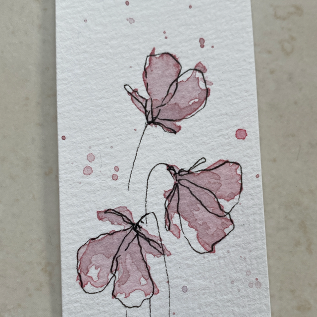 Marque-page Fleurs roses