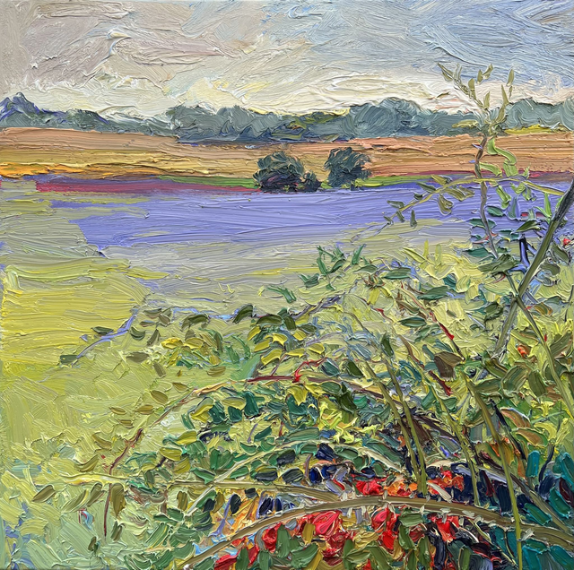 „Oktoberechos der Provence“ – Öl auf Leinwand, 80 × 80 cm, 2024 | October Echoes of Provence