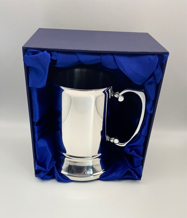 PERSONALISED STAINLESS STEEL TANKARD &amp; GIFT BOX 