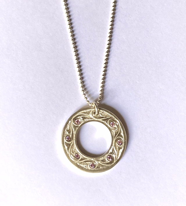 ABA silver pendant with cubic zirconia