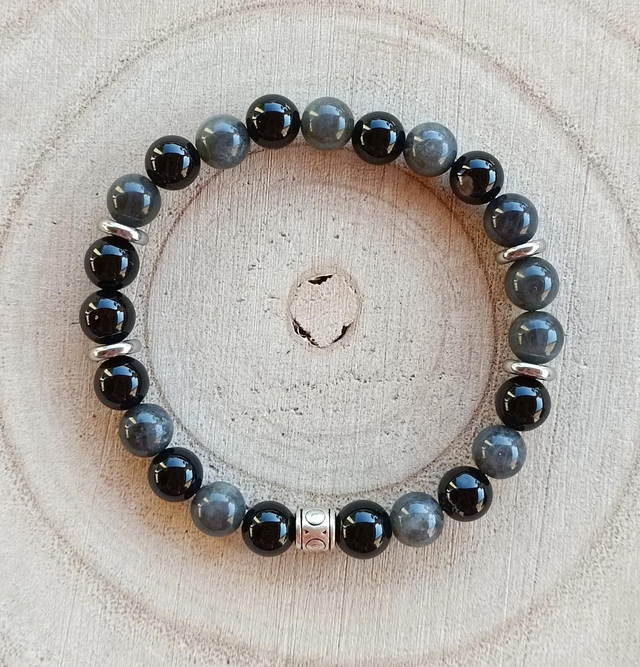 Labradorite Noire et Onyx