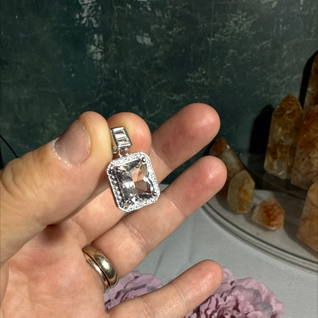Clear quartz pendent s925 