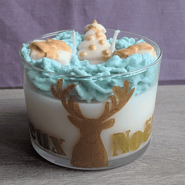 Renne de Noël - Bougie parfumée – Verre gravé 190 g