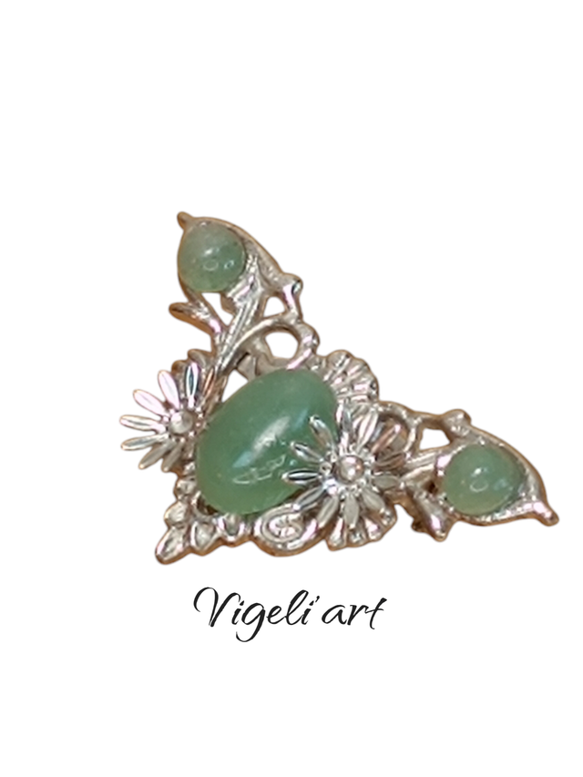 Broche de col pierre aventurine 