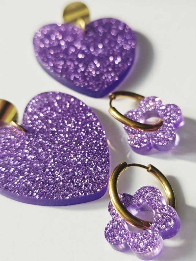 KISS'KISS &amp; CREOLES EDEN A PAILLETTES MAUVES CLAIRES 