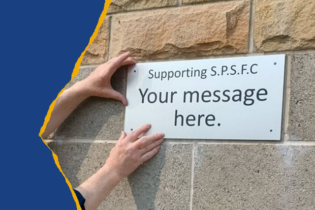 WALL PLAQUE MESSAGE TO SUPPORT THE STEELS FUNDING
