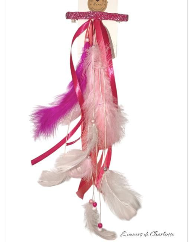 Barrette Amérindienne "Rose"