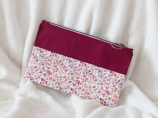 Pochette plate personnalisable Bordeaux / Bruyère