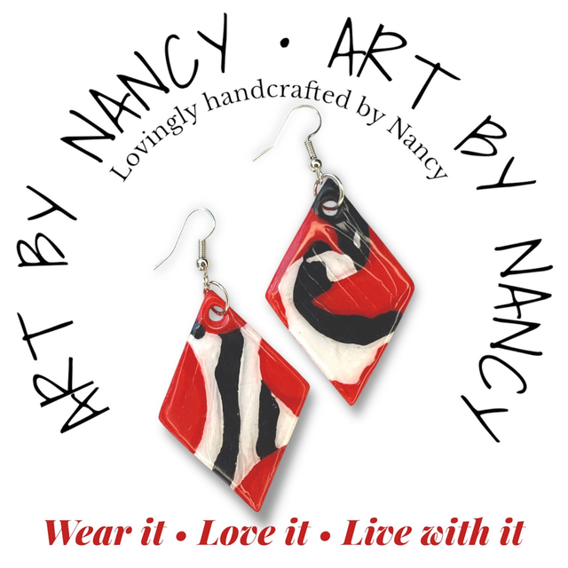 Handmade resin earrings - Art by Nancy